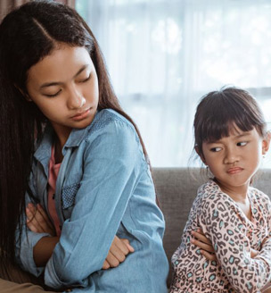 Siblings upset at each other